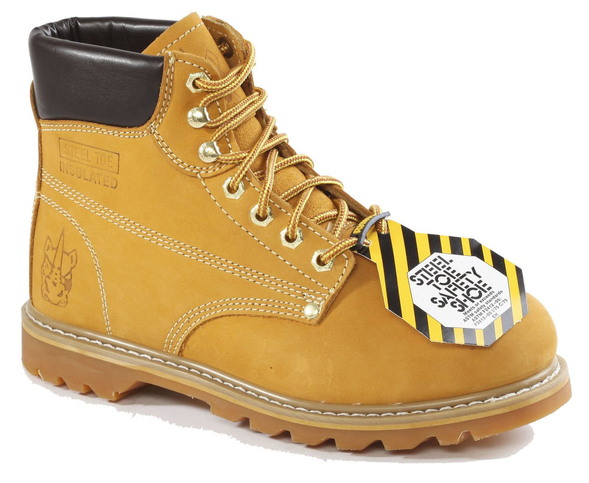 60S17 - Rhino 6 inch Steel Toe Nubuck Safety Work Boot – Wheat