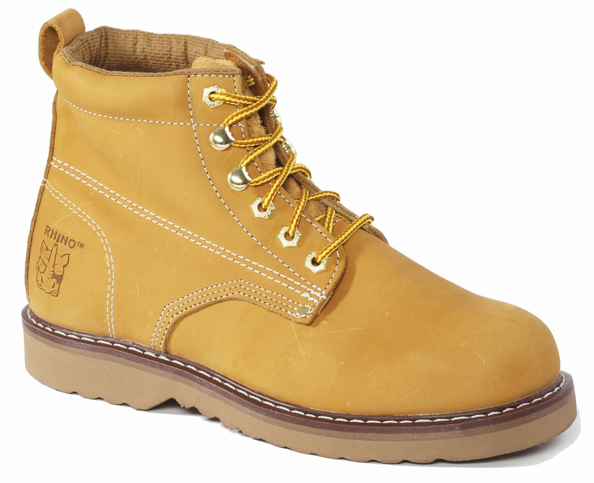 61M26 Rhino 6 inch Plain toe Leather Work Boot - Tan