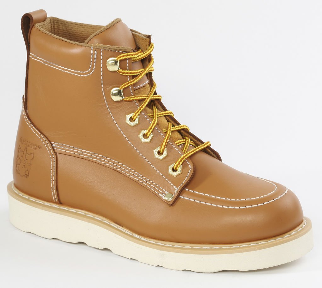 62T06 - Rhino 6 inch Moc toe Leather Work Boot - Butternut