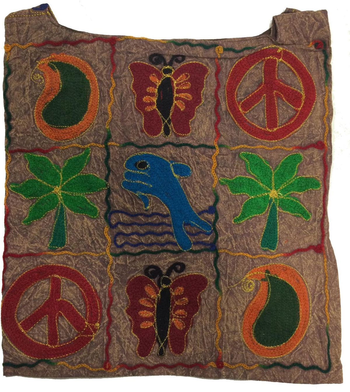 Cotton Cross Body Peace Butterfly Dolphin Gypsy Bohemian messenger Bag Handmade in Nepal