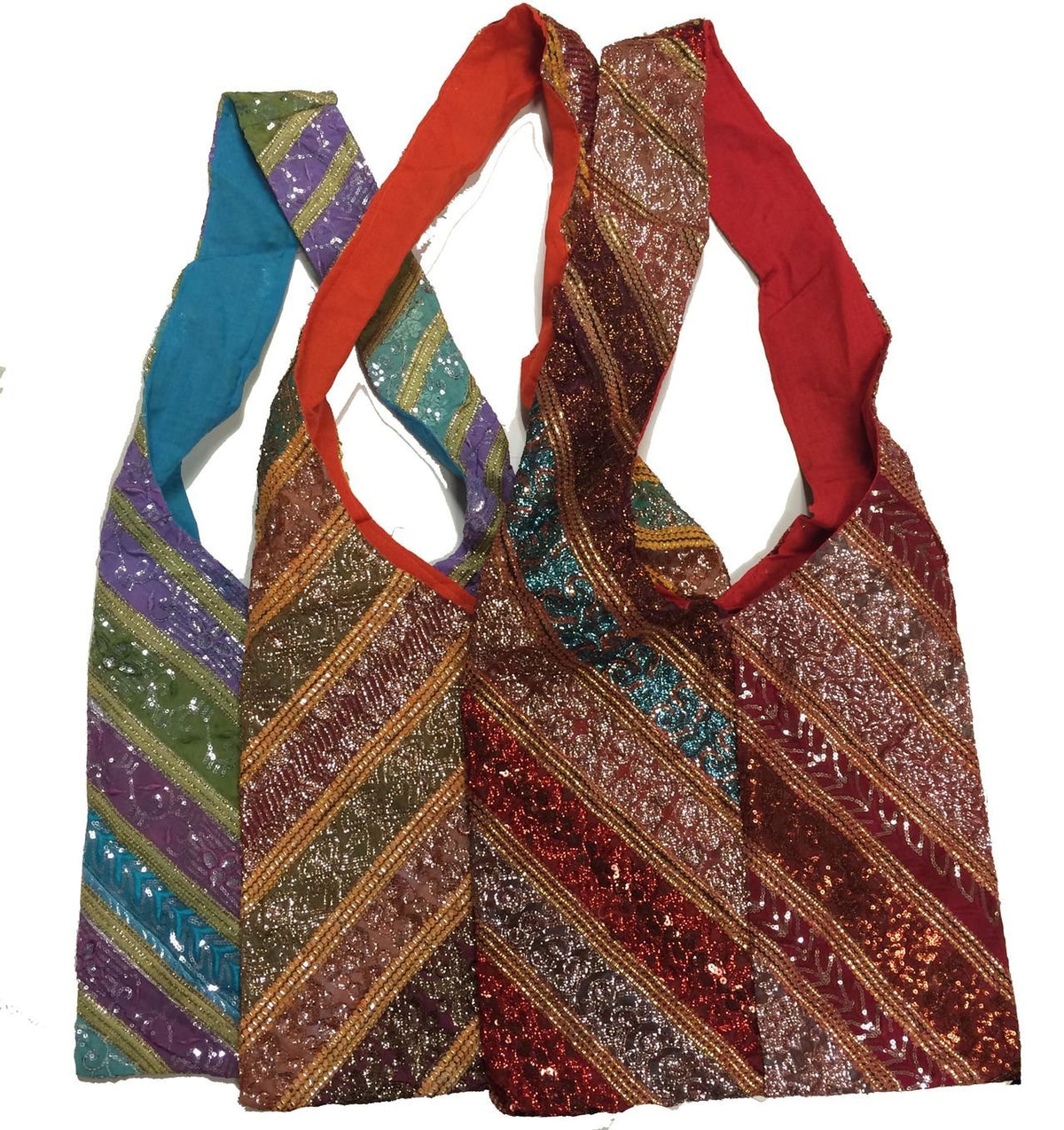 Cotton Cross Body Sequin Gypsy Bohemian messenger Bag Handmade in Nepal