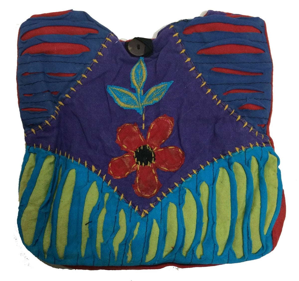 Cotton Cross Body Flower Gypsy Bohemian messenger Bag Handmade in Nepal