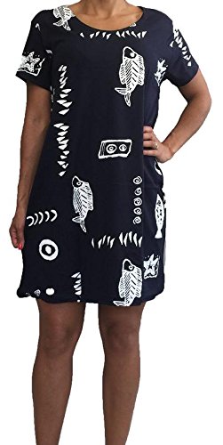 Magu Women's SS-11 Beach Cover-Up — Navy / S